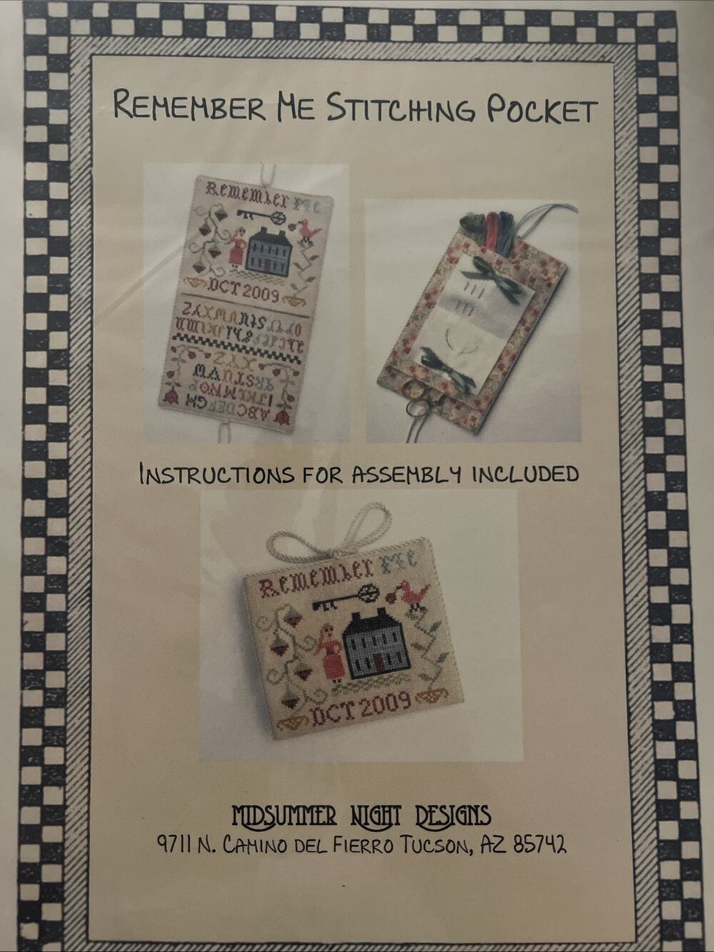 Midsummer Night Designs "Remember Me Stitching Pocket” Cross Stitch Pattern